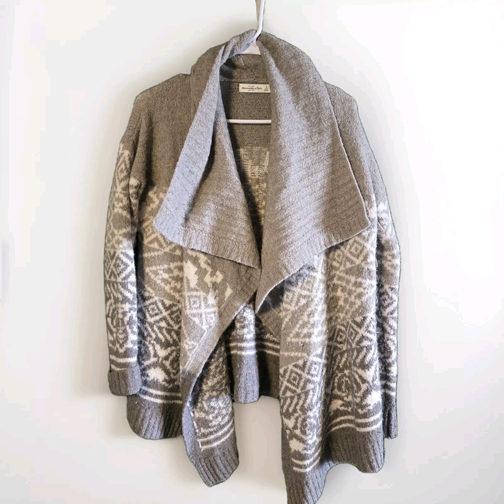 Abercrombie Fitch Sweater Womens Small Cardigan Open Front Wool Blend Boho